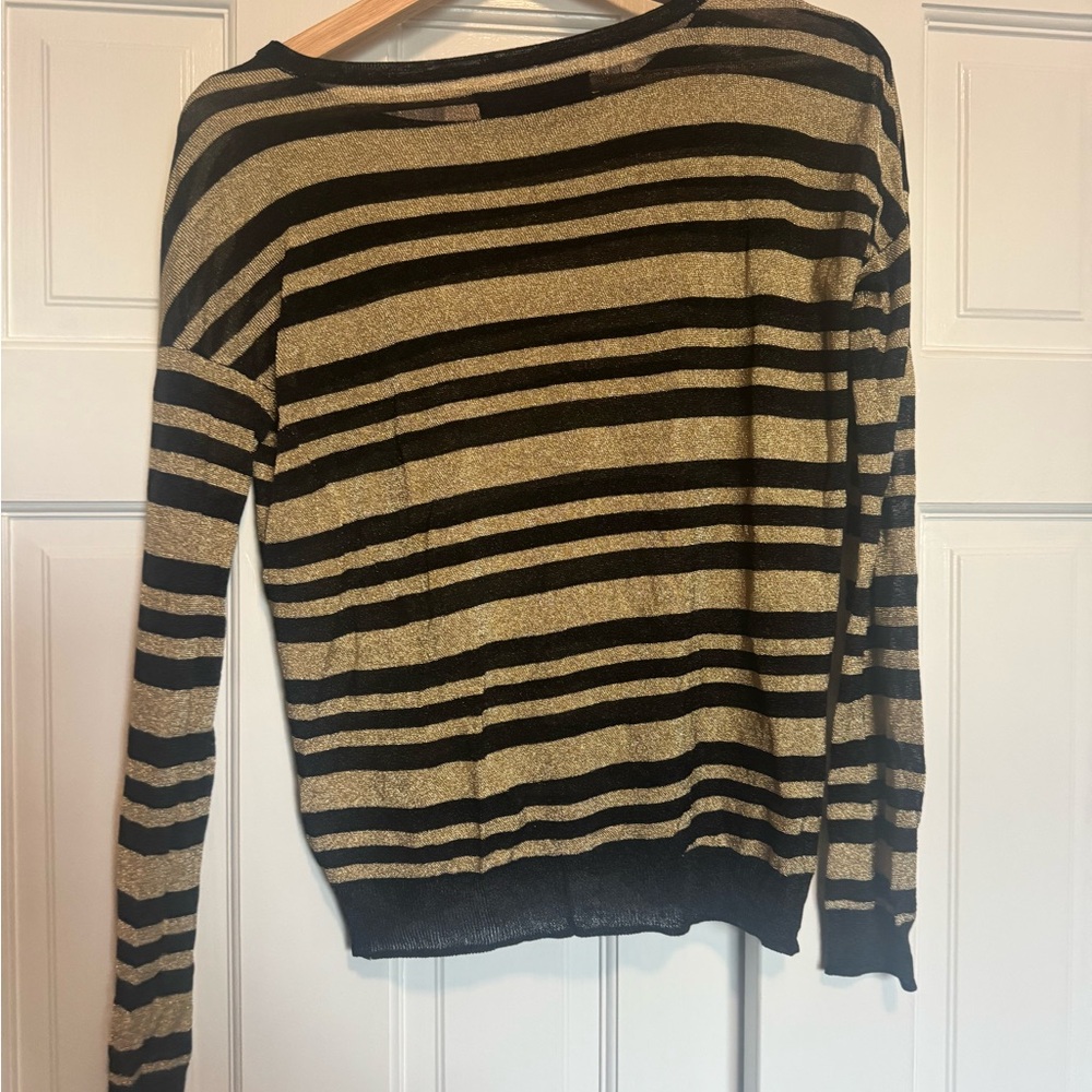 Rag & Bone Metallic Striped Knit Top Size XS